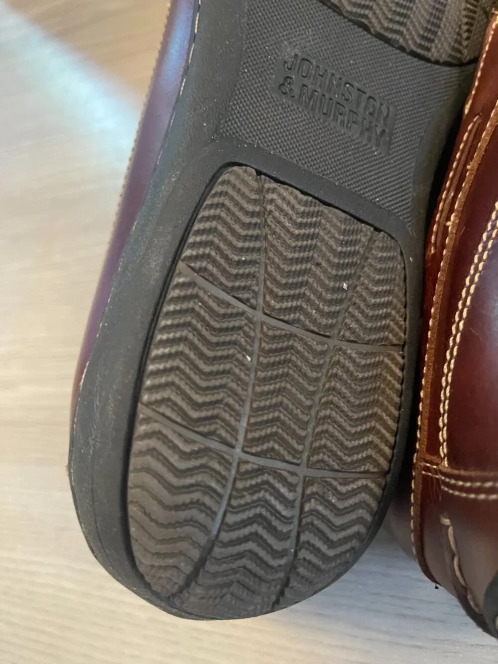 Johnston & Murphy Sheepskin Leather Loafers Men's 11M Brown Slip On Moc Toe